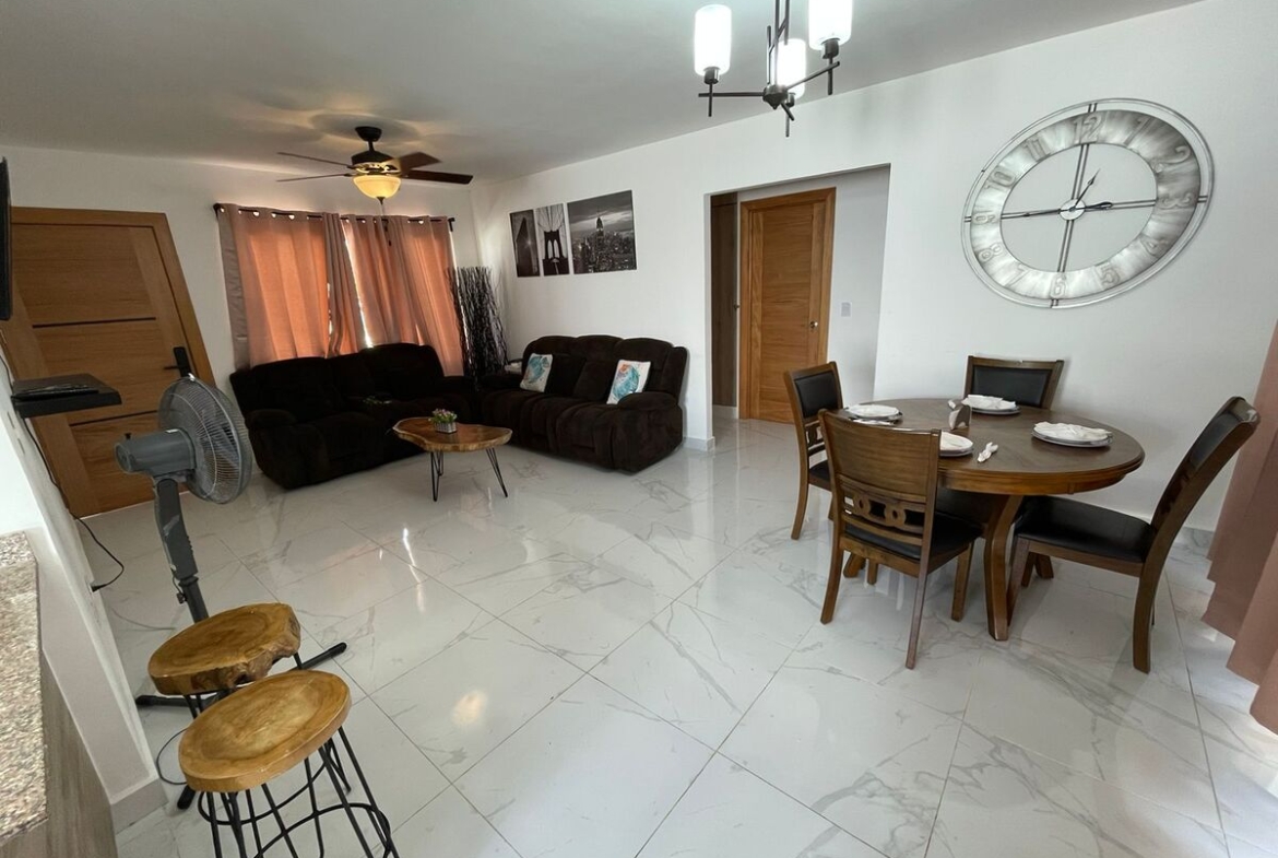 Villa Amueblada en Bávaro – Punta Cana de 2 Habs Cupo para hasta 6 personas