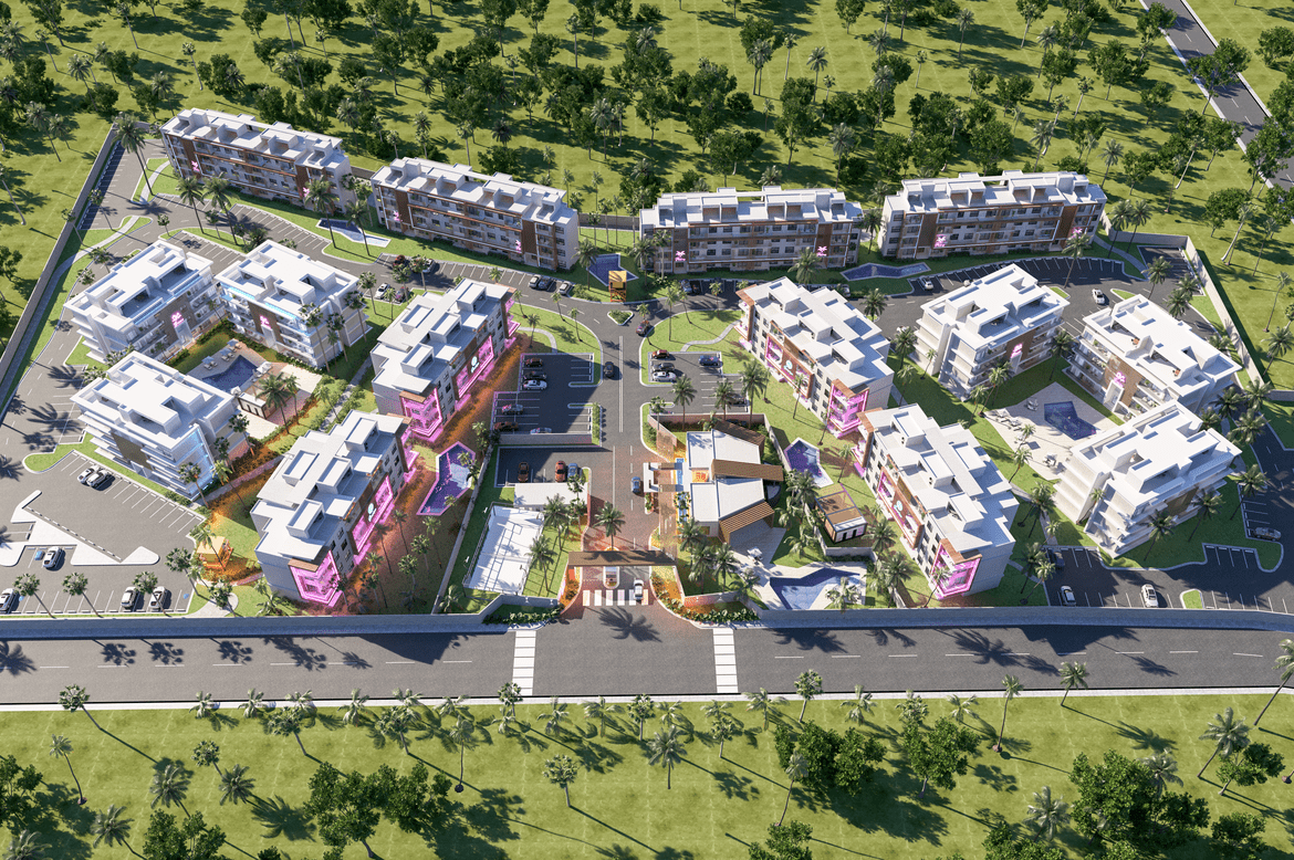 Proyecto de Apartamentos Estilo Retro en Downtown Punta Cana