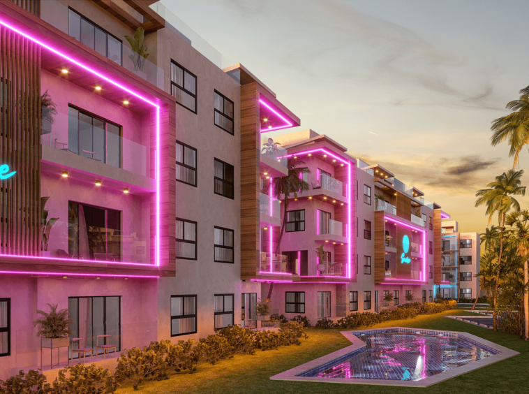 Proyecto de apartamentos estilo retro downtown punta cana