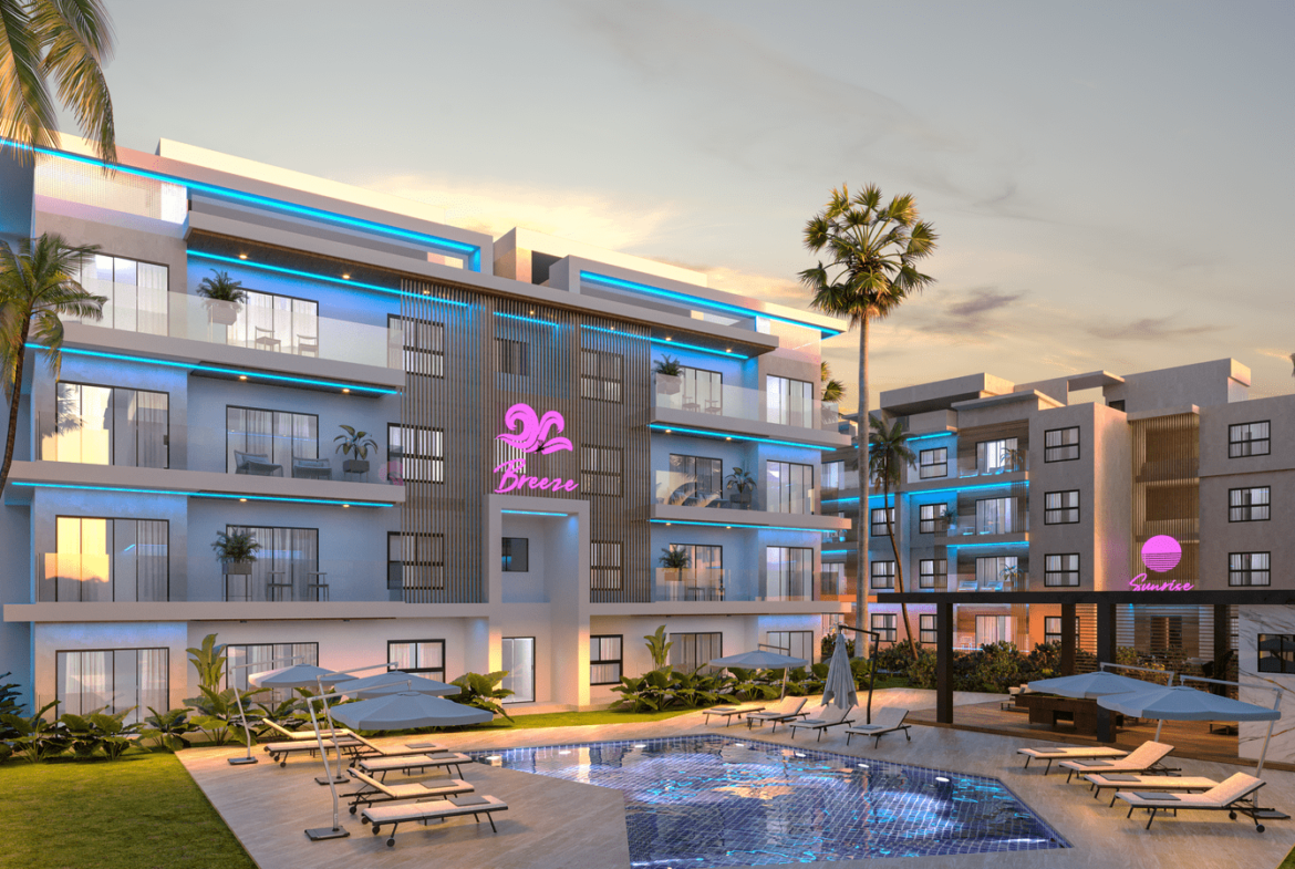 Proyecto de apartamentos estilo retro downtown punta cana