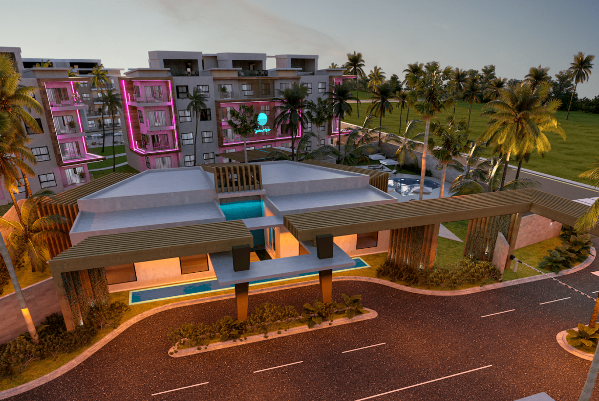 Proyecto de apartamentos estilo retro downtown punta cana