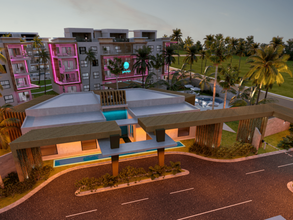 Proyecto de apartamentos estilo retro downtown punta cana