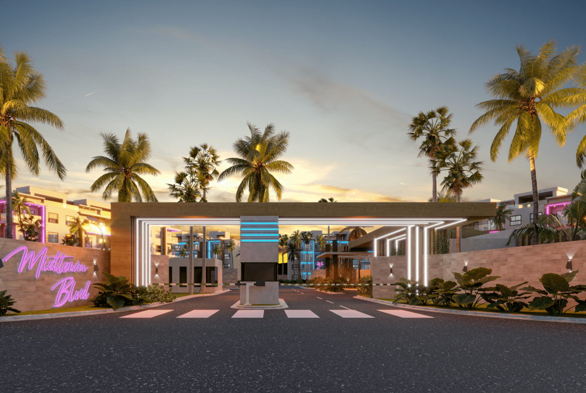 Proyecto de apartamentos estilo retro downtown punta cana