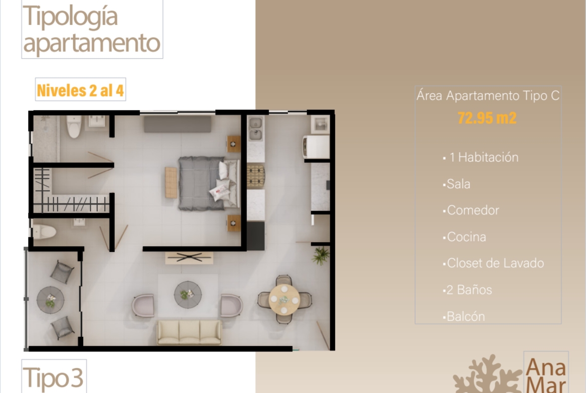 Ana Mar Residence; A 300 Metros de La Playa en Juan Dolio